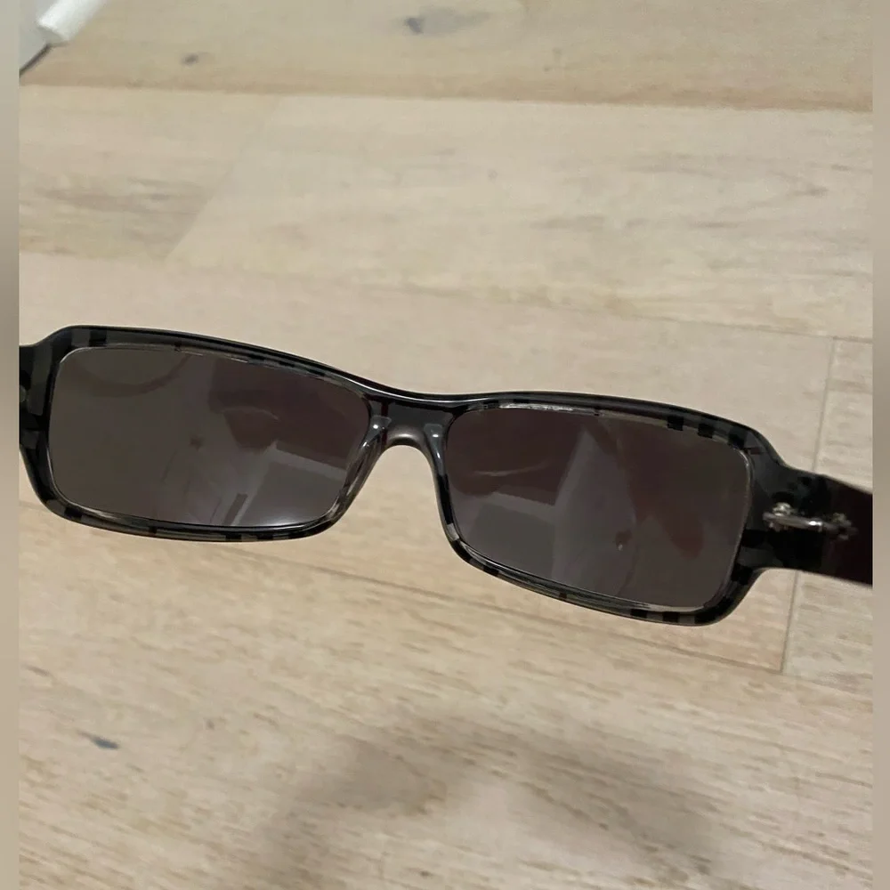 Burberry Black Wrap Sunglasses with Check Inside and on Arms 8436/S 58/14 Size - Picture 6 of 16